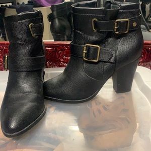 Black heeled booties